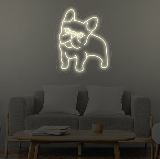 Bulldog francese animali neon led